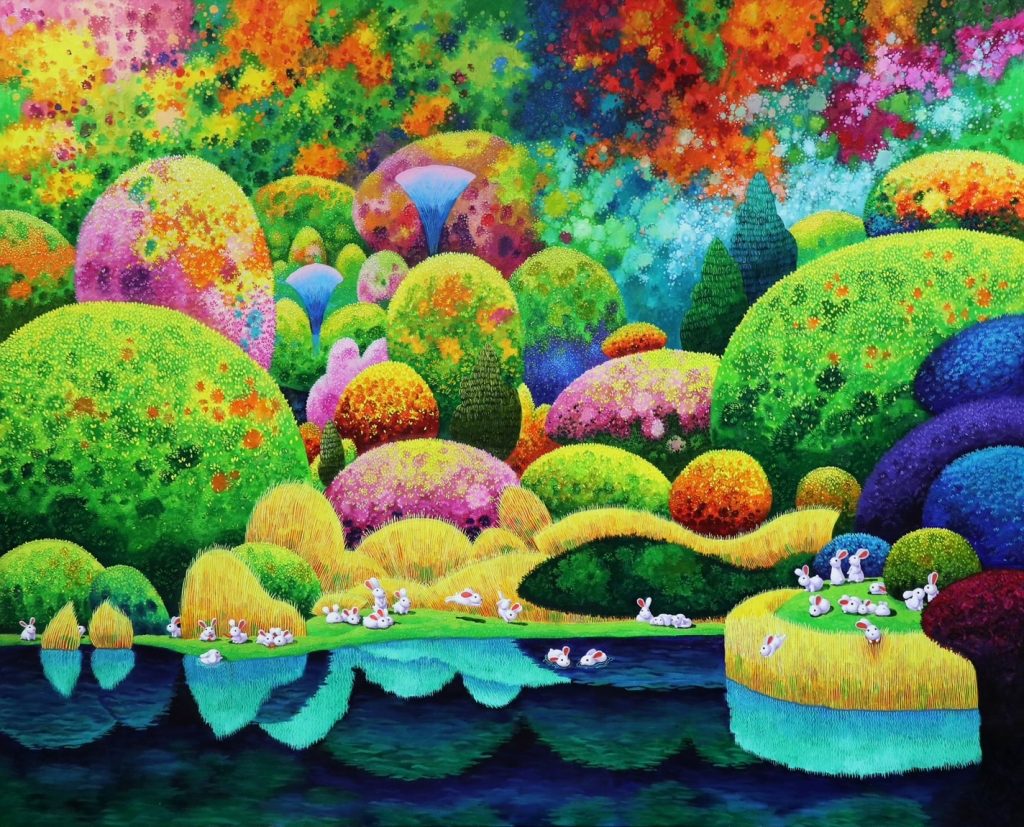 Ching Chin HE 何清欽_Vibrant Day繽紛亮麗的一天_Oil on Canvas油畫-162x130 cm_2023